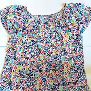 Off the Shoulder Floral Top Womens Size 14 W OX Short Sleeve Terra & Sky